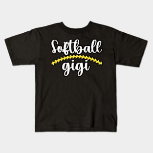 Softball Gigi Grandma Gigi Of A Softball Player Kids T-Shirt